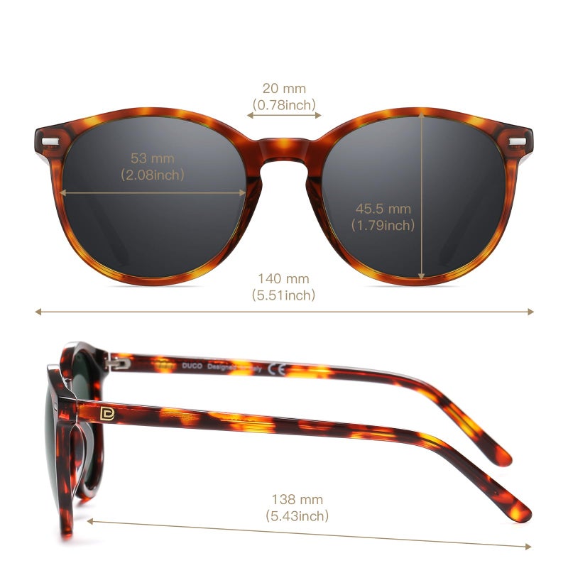 DUCO Polarized Sunglasses for Women Retro Round Women's Sunglasses Classic Vintage UV400 Shades DC1230 - Image 2
